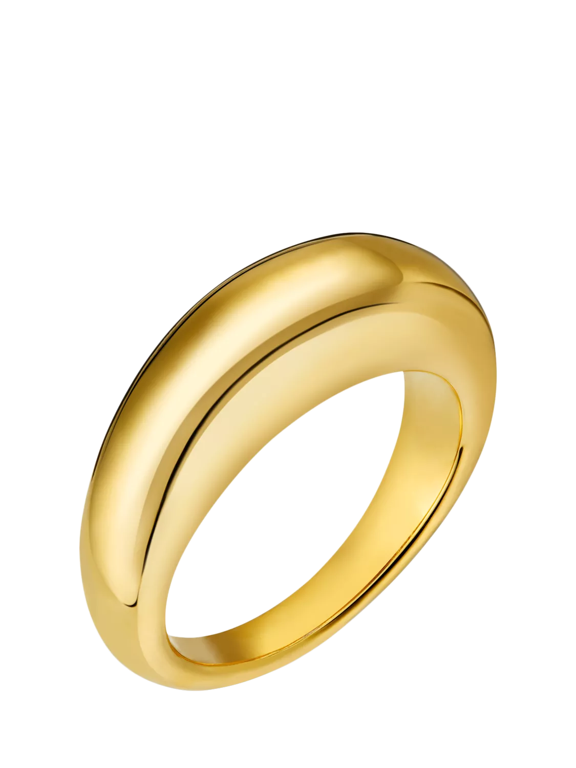 Orelia Polished Tapered Dome Ring, Pale Gold, S/M