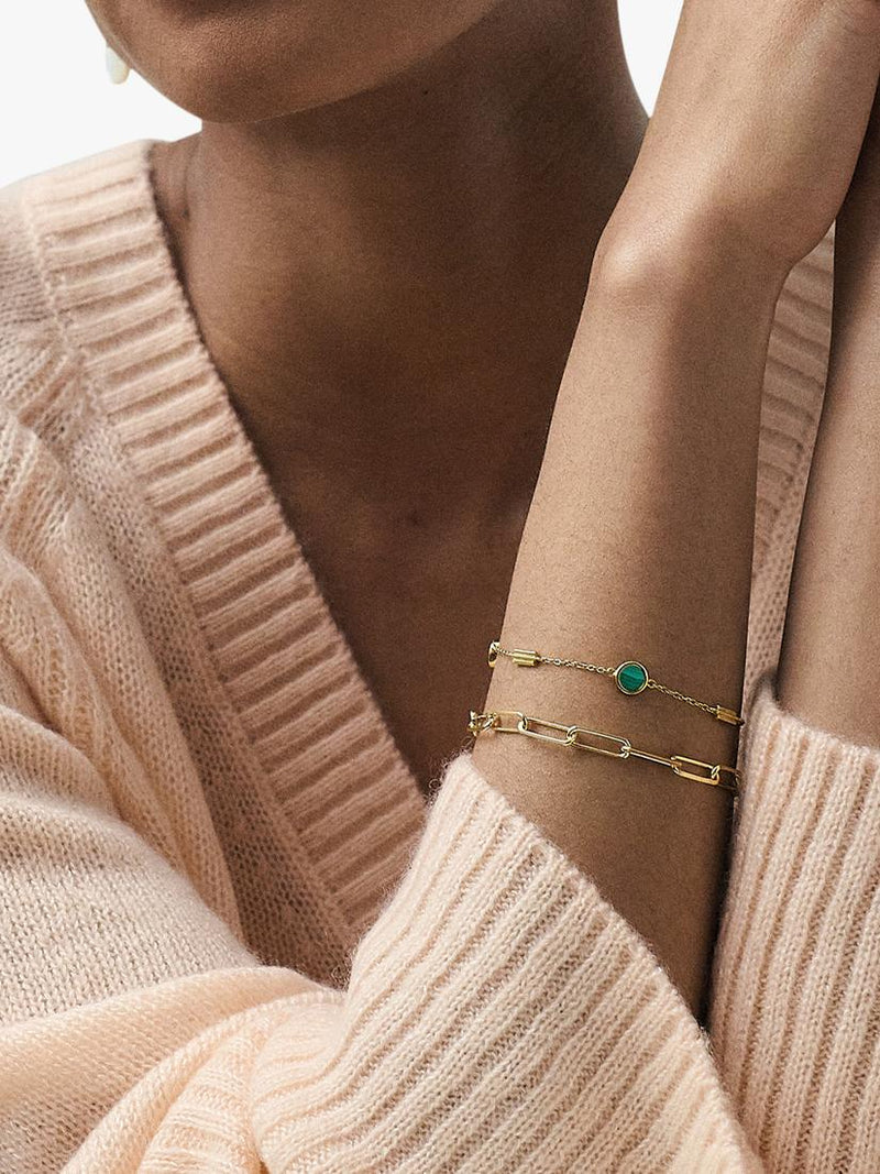 Astley Clarke malachite bracelet gold green, imported from the UK