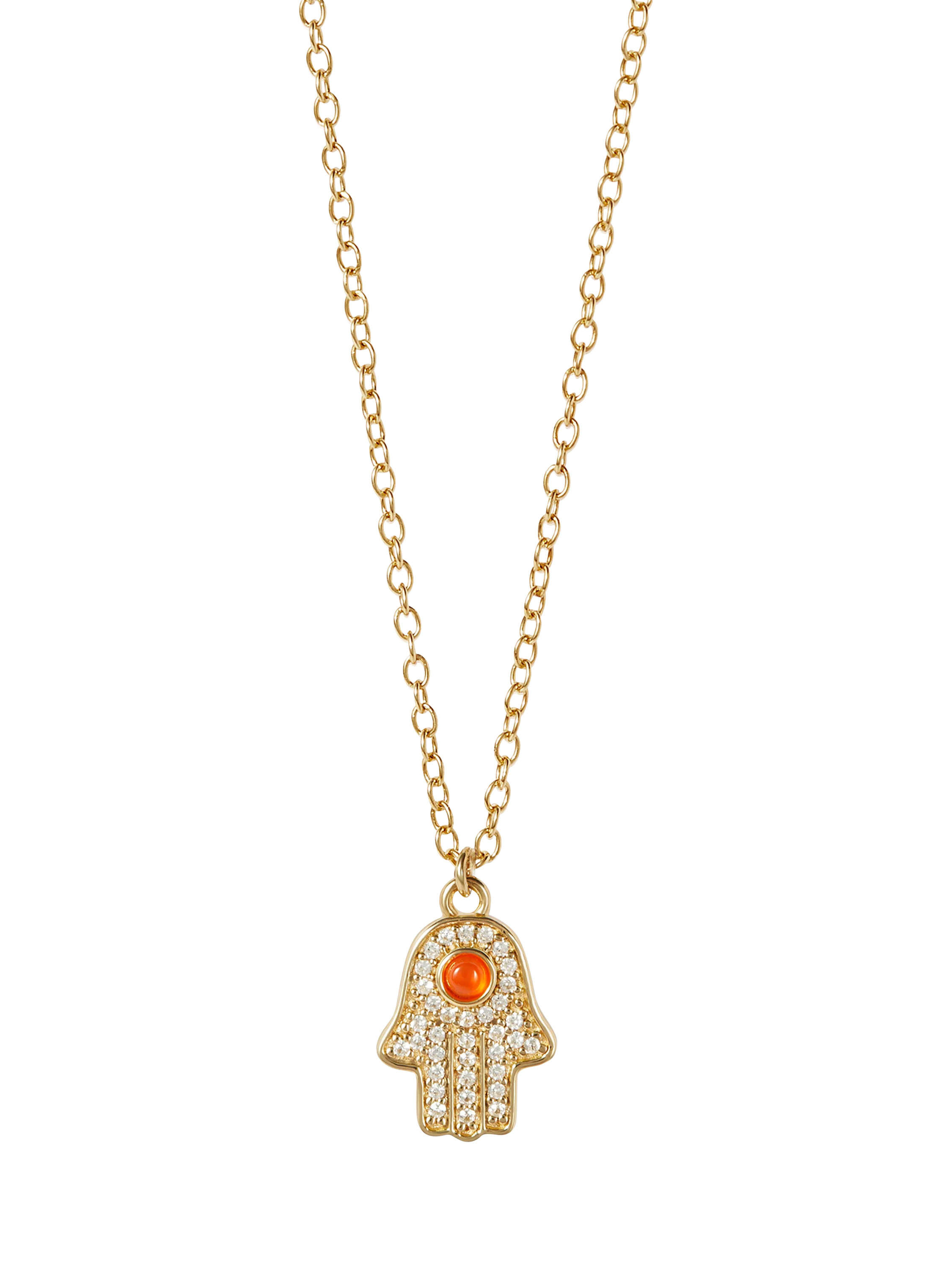 Astley Clarke Hamsa Hand gold necklace 46cm, imported from the UK