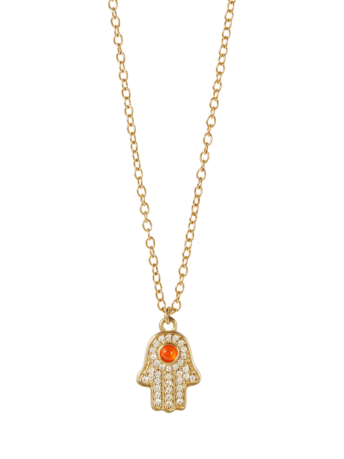Astley Clarke Hamsa Hand gold necklace 46cm, imported from the UK
