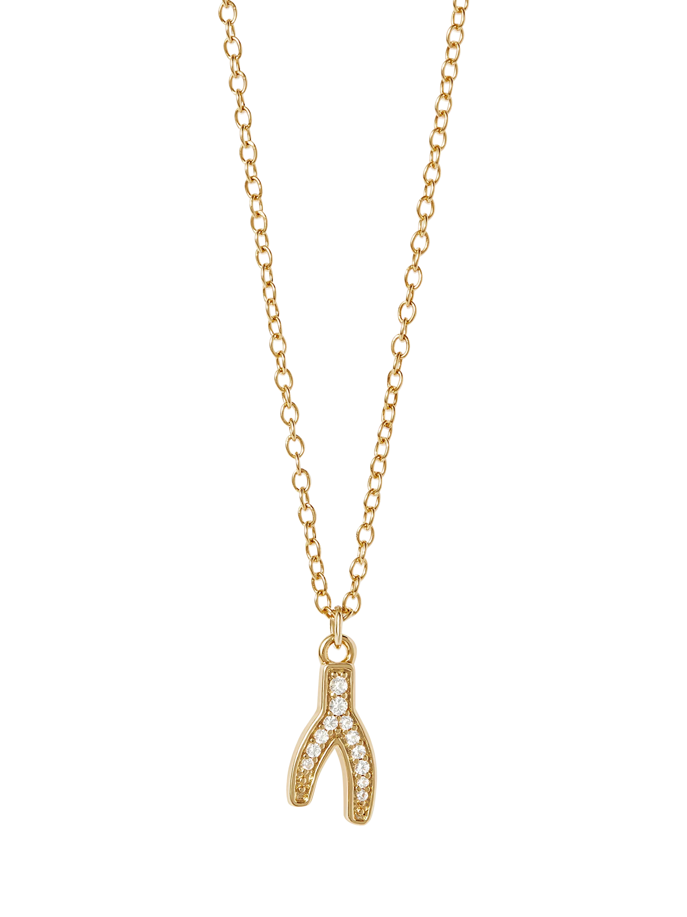 Astley Clarke wishbone necklace gold 46cm (British brand)