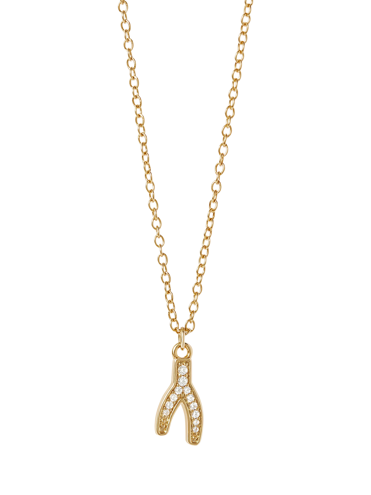 Astley Clarke wishbone necklace gold 46cm (British brand)