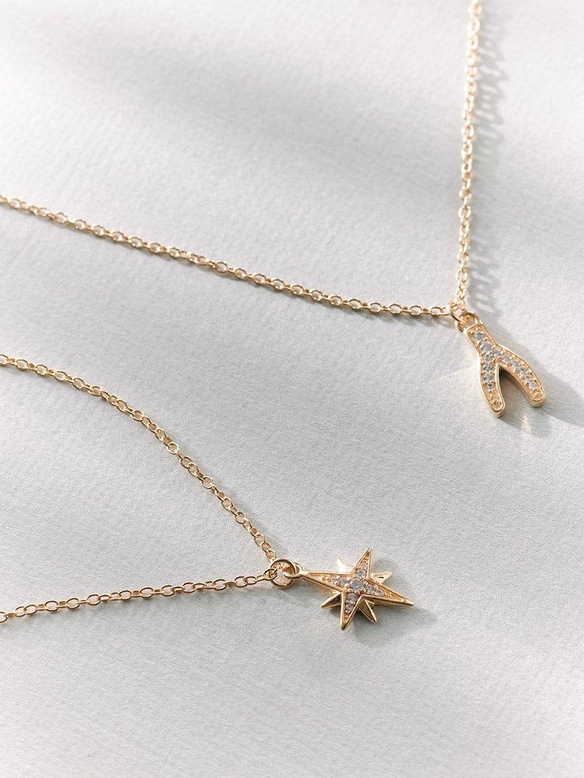 Astley Clarke wishbone necklace gold 46cm (British brand)