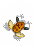 Be-Jewelled Baltic Amber frog brooch, imported from the UK
