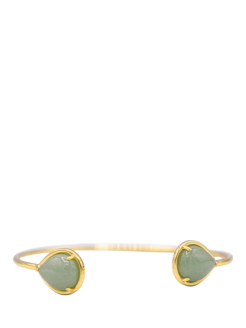 My Jewellery List Tess Daly teardrop bangle aventurine yellow gold, UK version