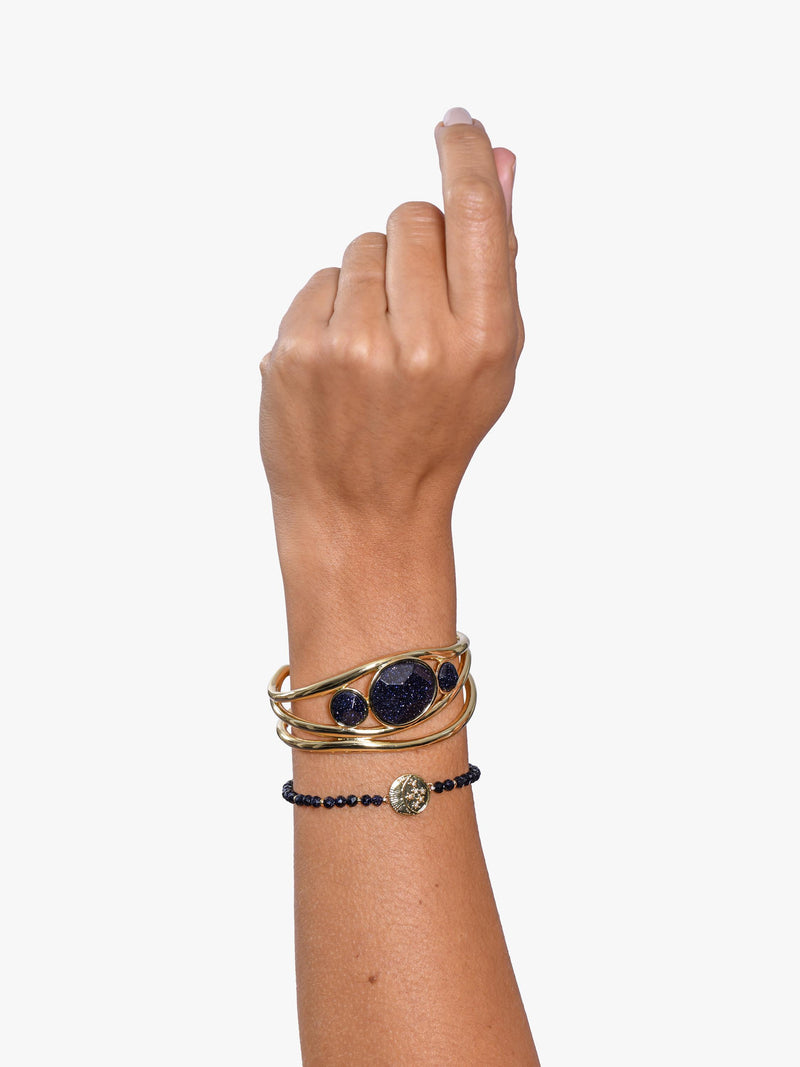 My Jewellery List Tess Daly bangle blue sandstone gold finish, UK version