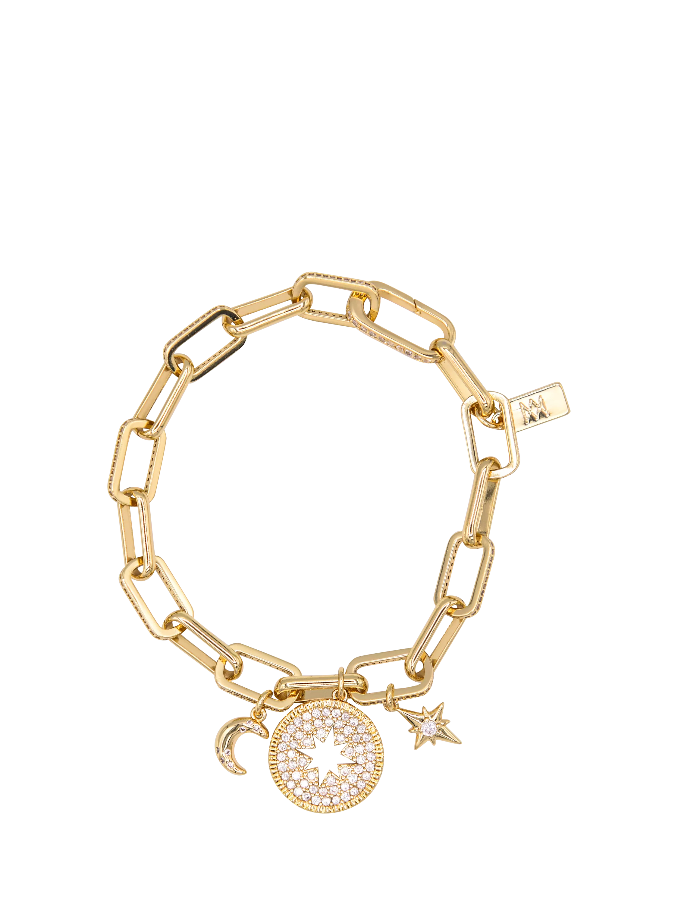Tess Daly North Star charm bracelet yellow gold (British brand)