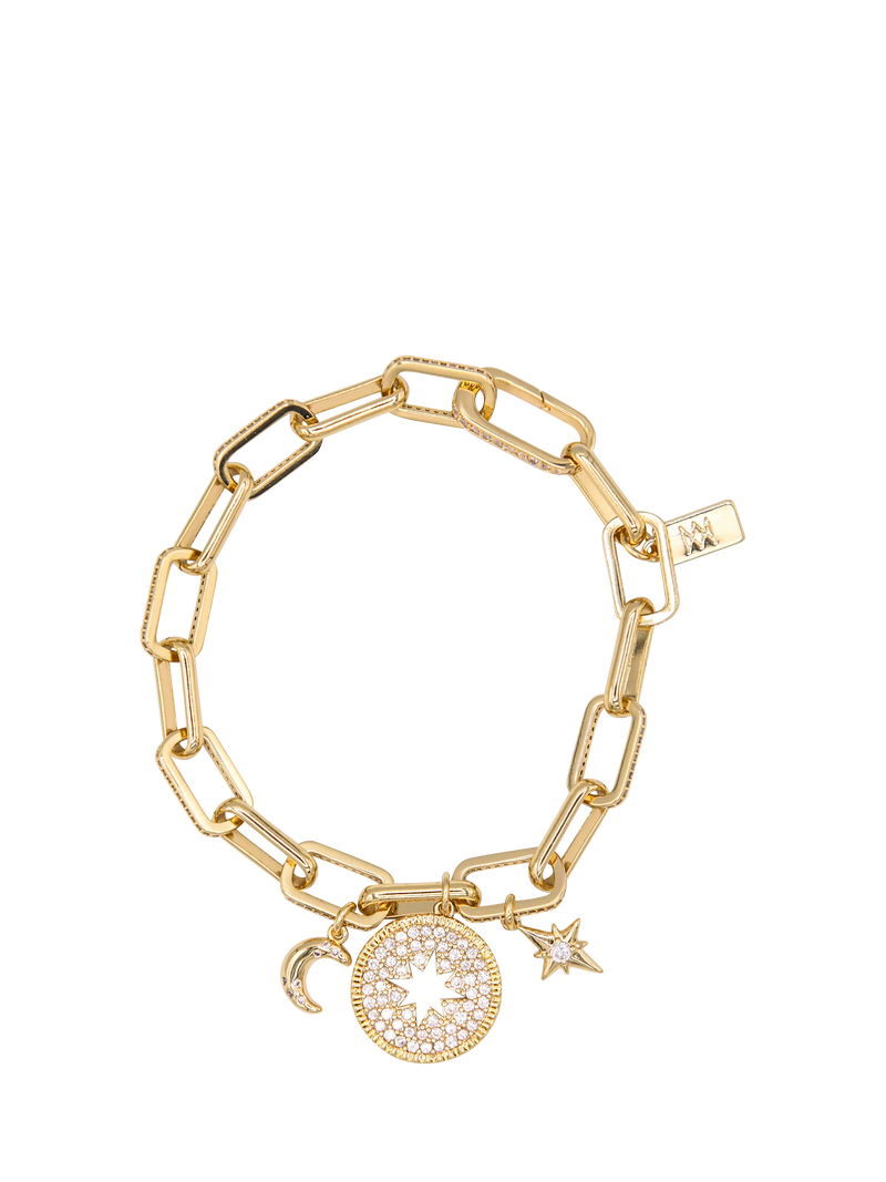 Tess Daly North Star charm bracelet yellow gold (British brand)