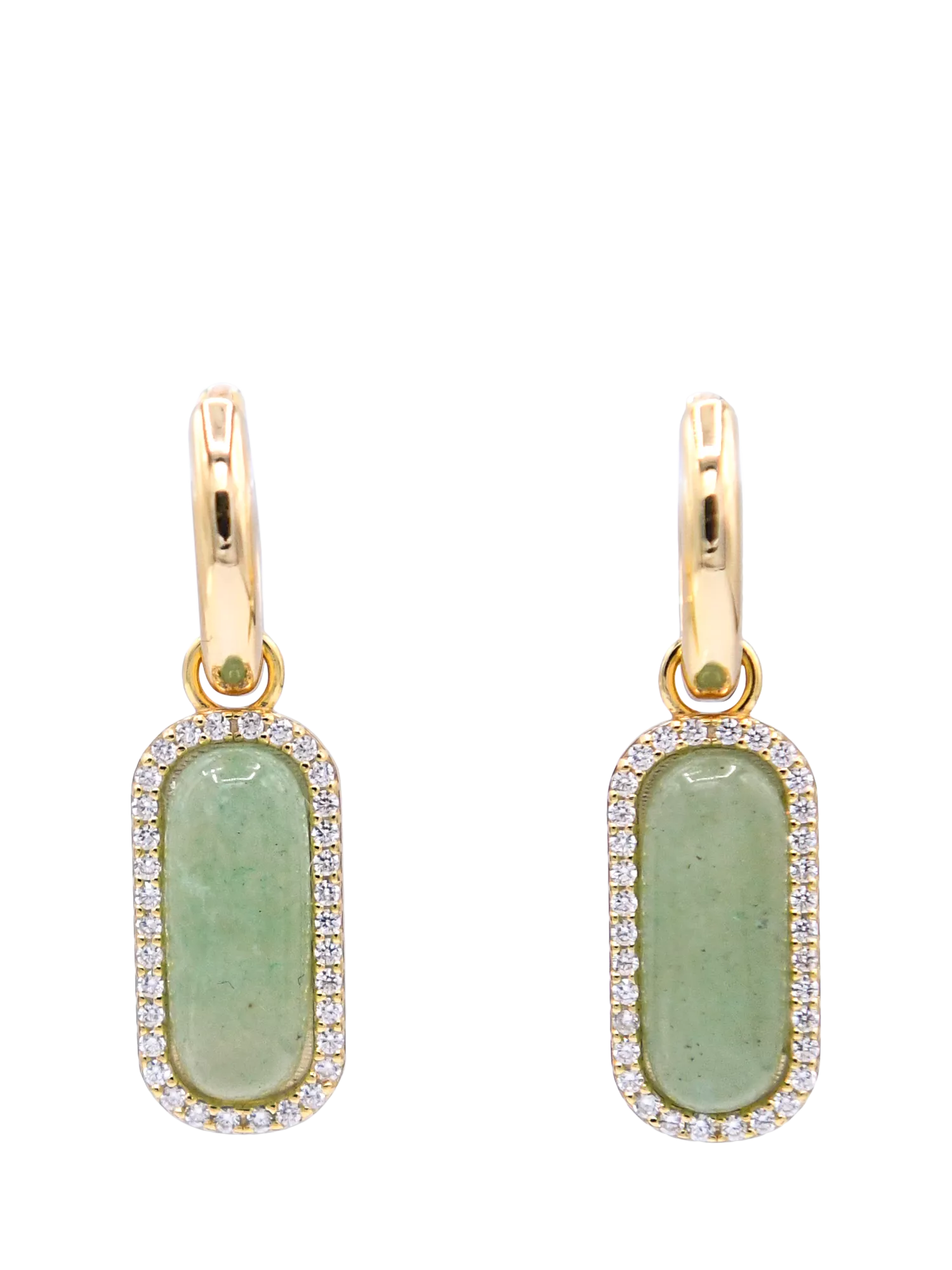 My Jewellery List mini hoop drop earrings with aventurine - British product