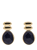 My Jewellery List faceted chunky earrings blue sandstone gold plated, UK version