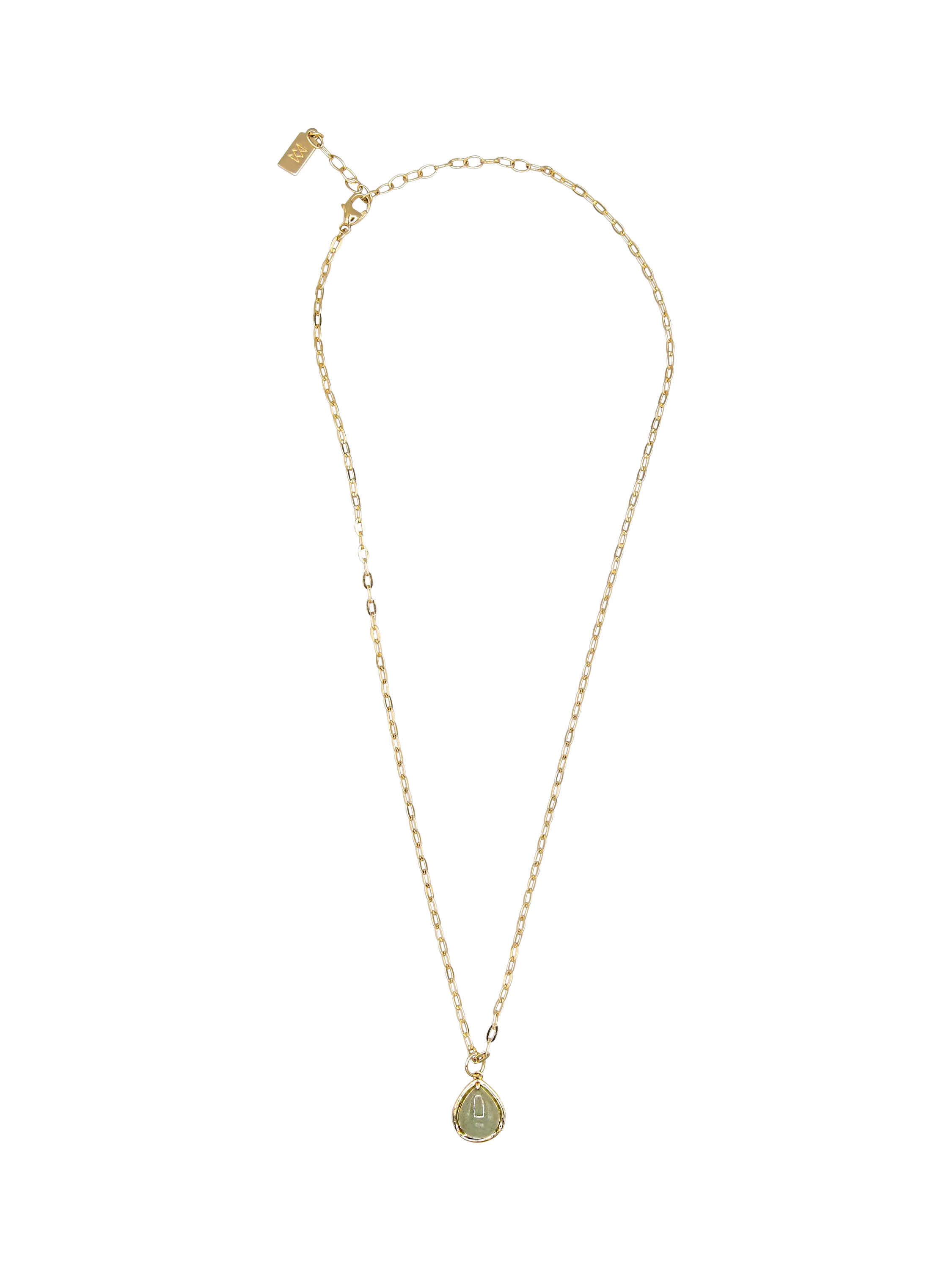Tess Daly teardrop pendant necklace in yellow gold (British brand)
