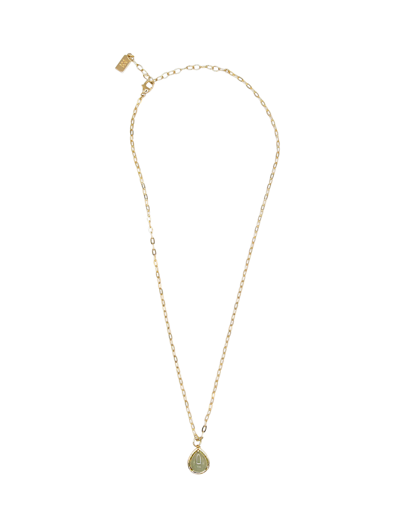 Tess Daly teardrop pendant necklace in yellow gold (British brand)