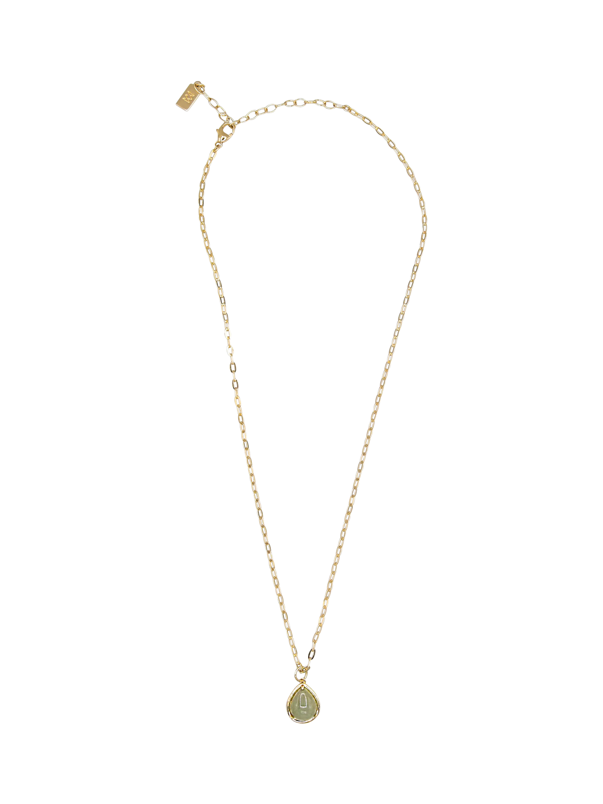 Tess Daly teardrop pendant necklace in yellow gold (British brand)