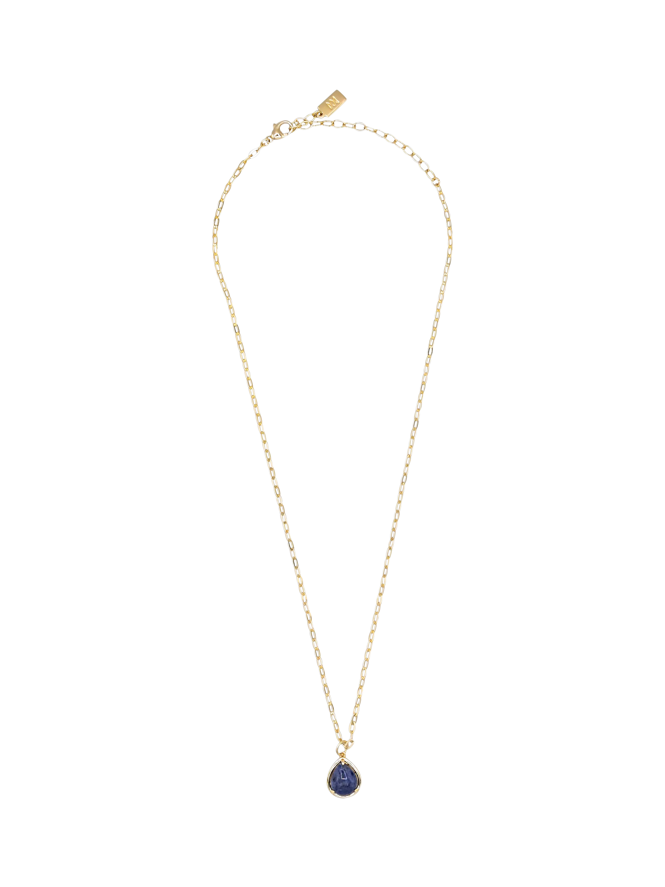 My Jewellery List teardrop pendant necklace gold-plated sodalite (British brand)