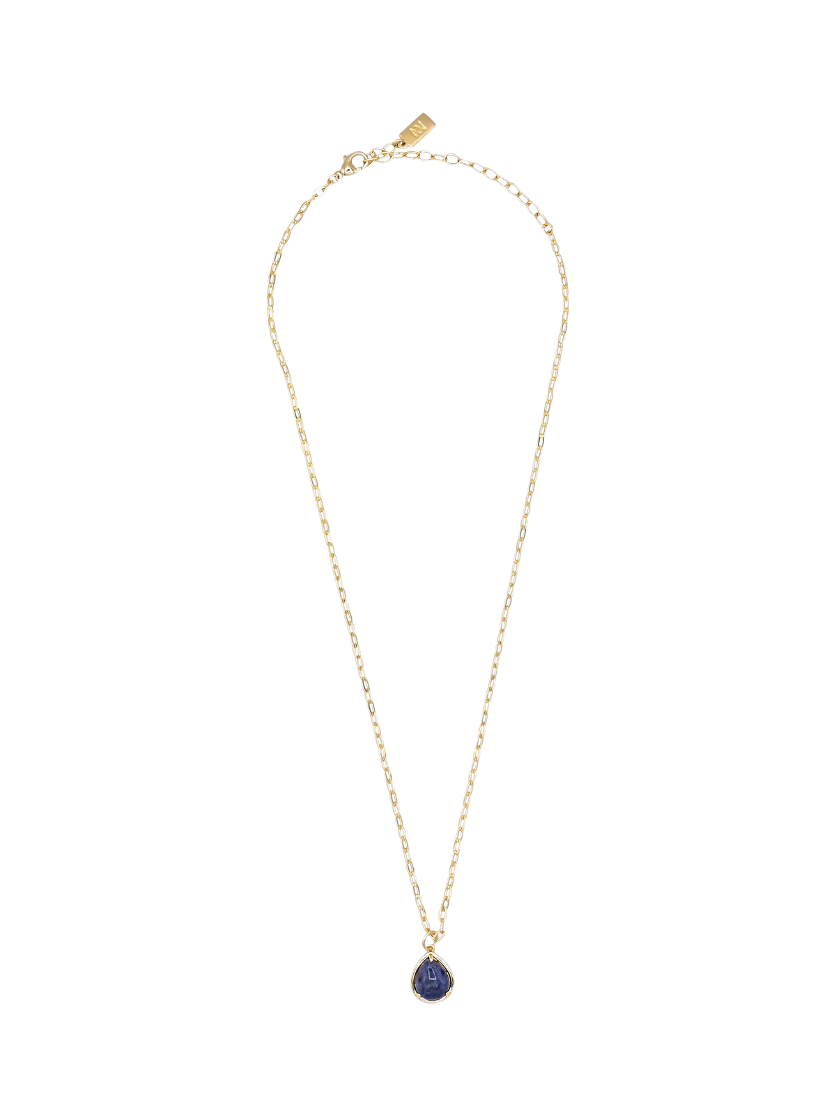 My Jewellery List teardrop pendant necklace gold-plated sodalite (British brand)