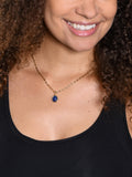 My Jewellery List teardrop pendant necklace gold-plated sodalite (British brand)
