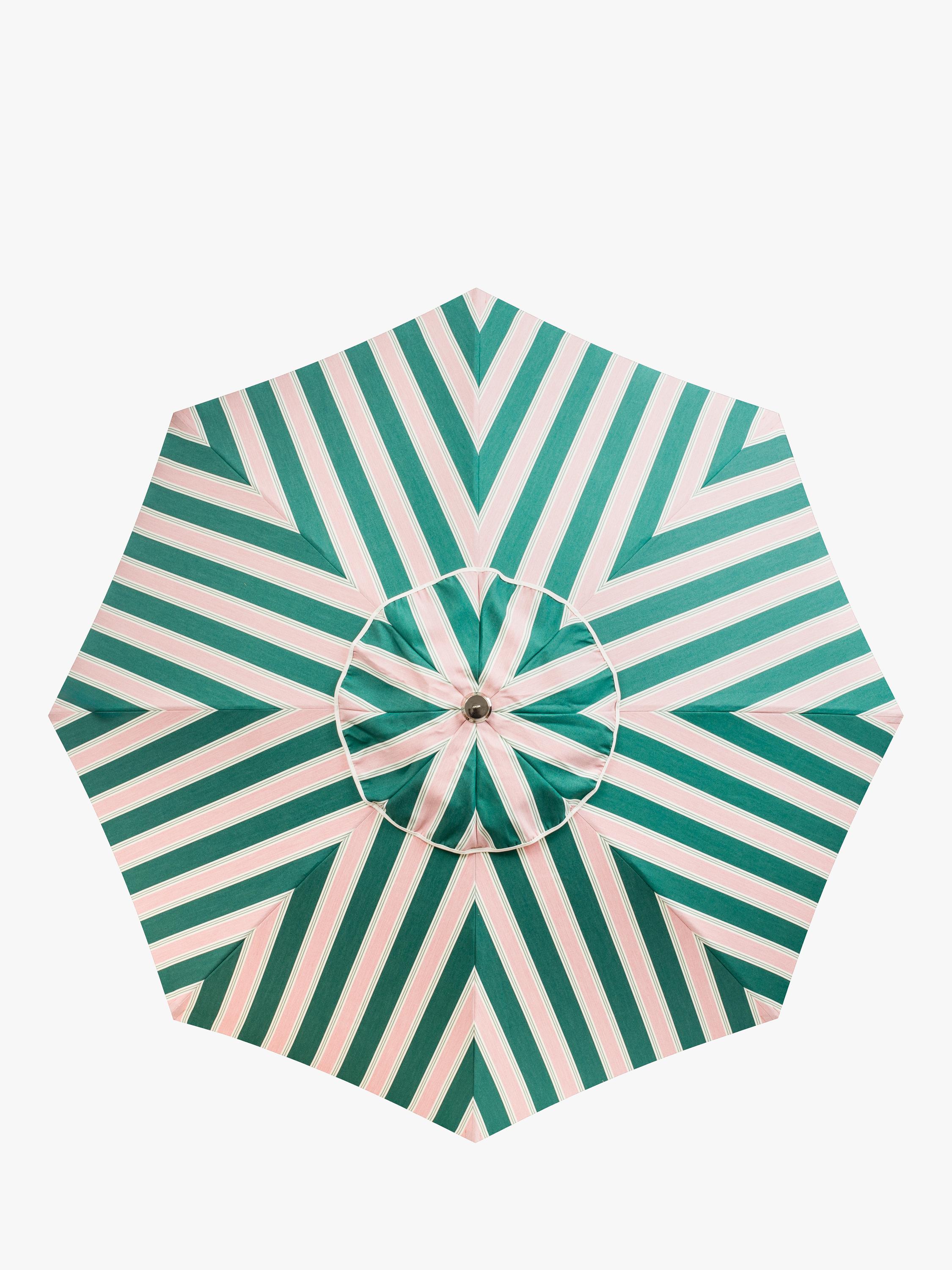 Business & Pleasure Co. striped garden parasol Bistro Green 2m, imported from the UK