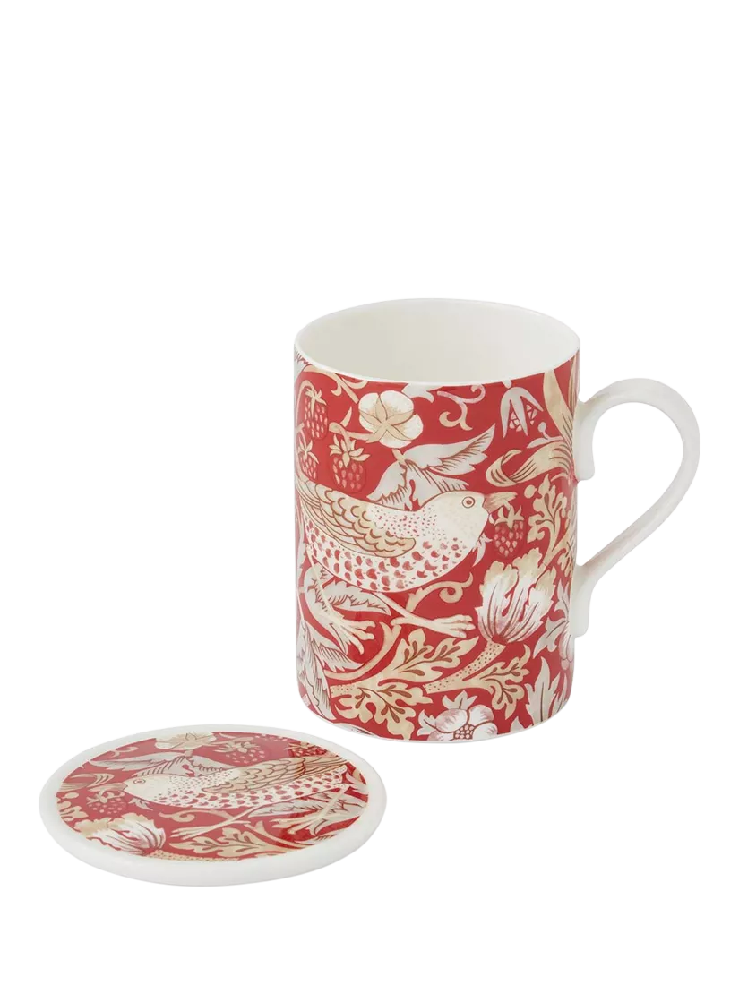 Morris & Co. Strawberry Thief bone china mug set 340ml, UK version
