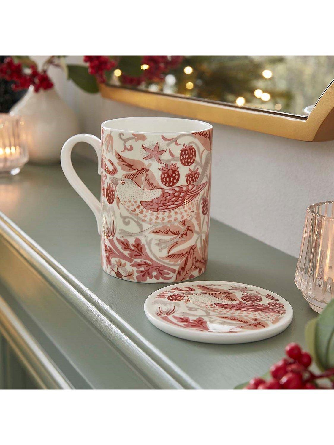 Morris & Co. Strawberry Thief bone china mug set 340ml, UK version