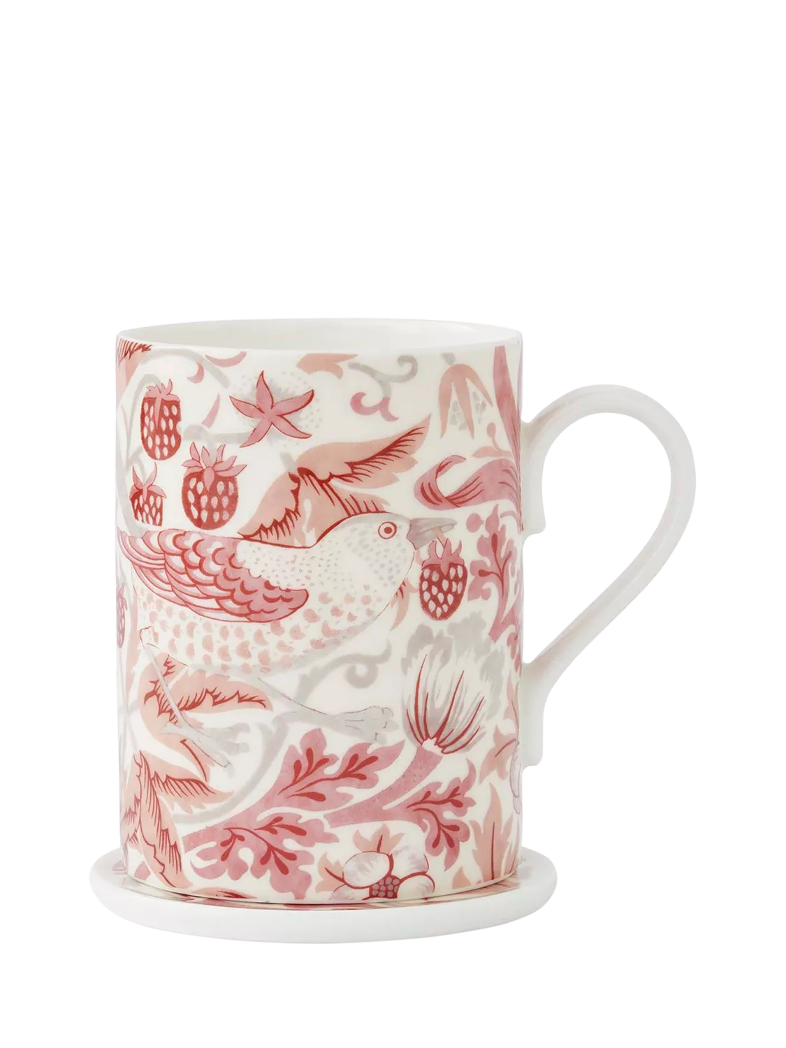 Morris & Co. Strawberry Thief bone china mug and coaster set 340ml (British brand)