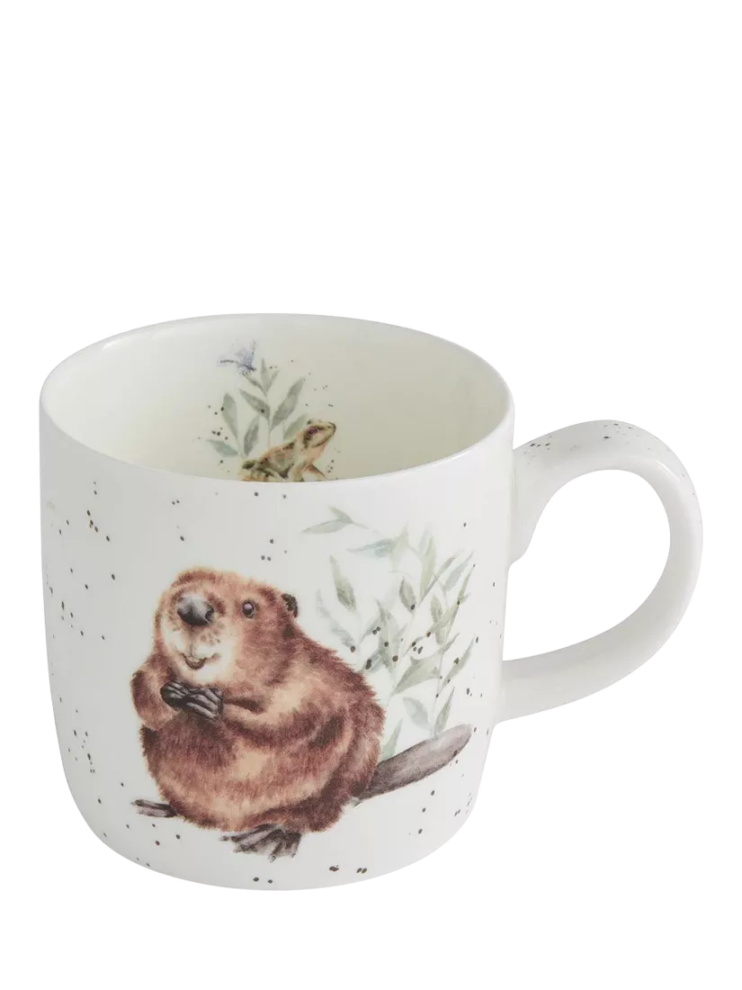Wrendale Designs fine bone china mug with beaver illustration, UK version
