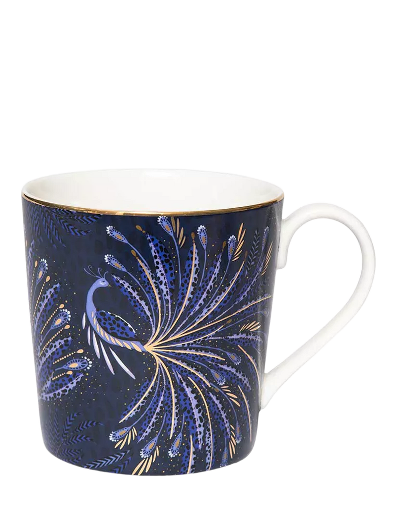 Sara Miller fine china mug indigo 344ml, imported from the UK