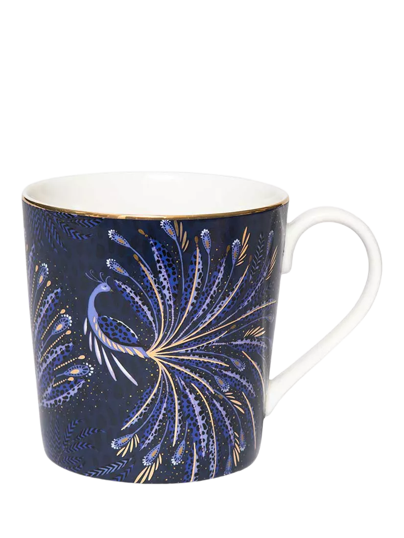 Sara Miller fine china mug indigo 344ml, imported from the UK