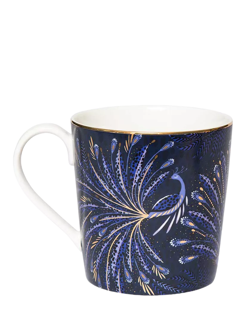 Sara Miller fine china mug indigo 344ml, imported from the UK