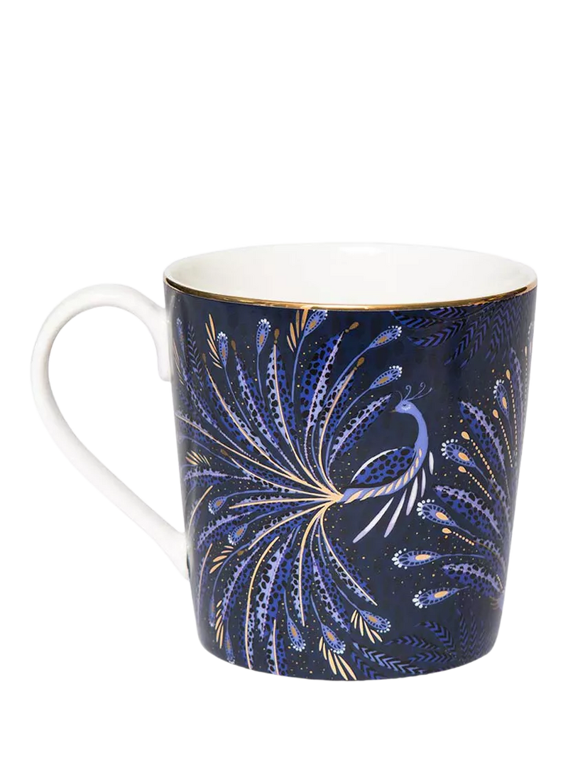 Sara Miller fine china mug indigo 344ml, imported from the UK