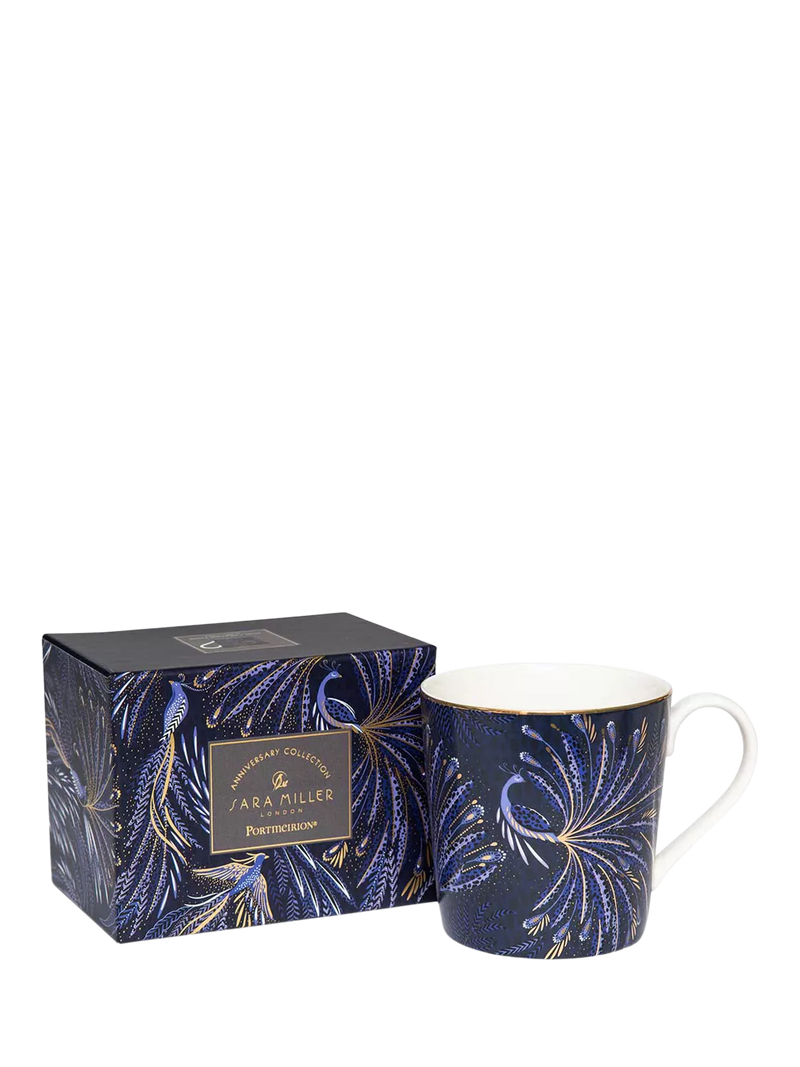 Sara Miller fine china mug indigo 344ml, imported from the UK