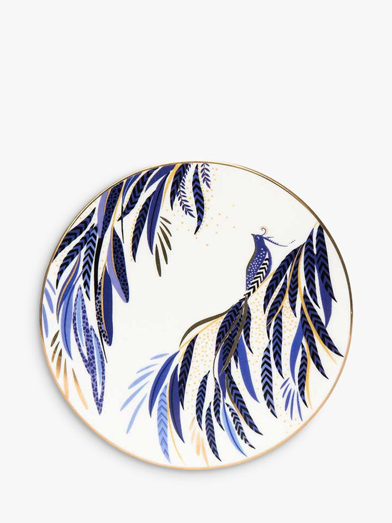 Sara Miller fine china mug and coaster set indigo white 344ml, imported from the UK