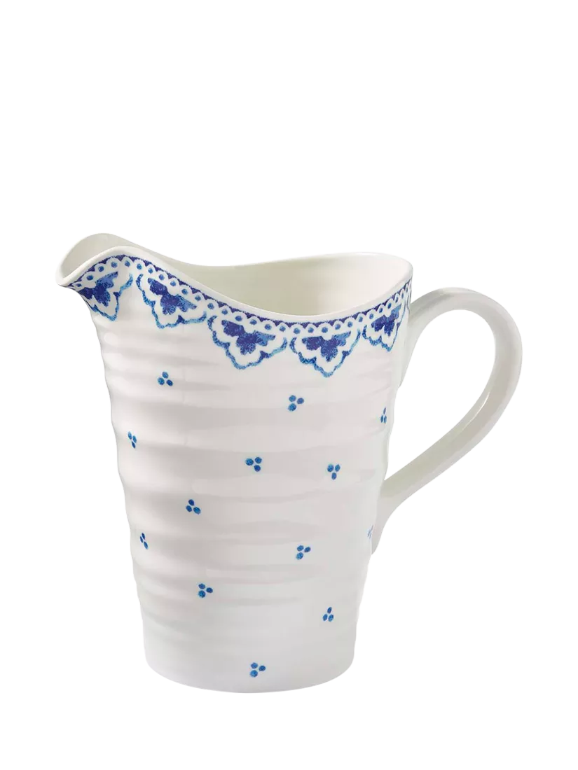 Sophie Conran for Portmeirion Blue Mediterranean porcelain pitcher 852ml, imported from the UK