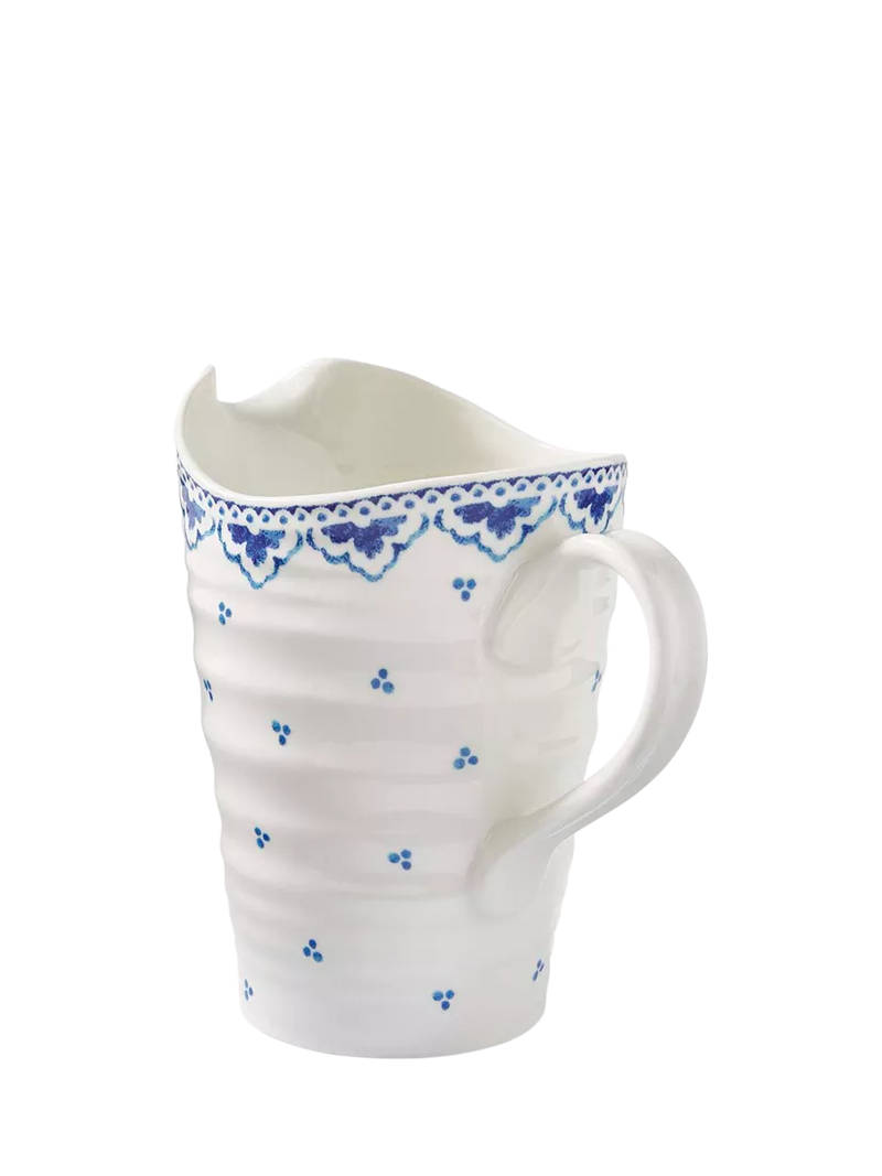 Sophie Conran for Portmeirion Blue Mediterranean porcelain pitcher 852ml, imported from the UK