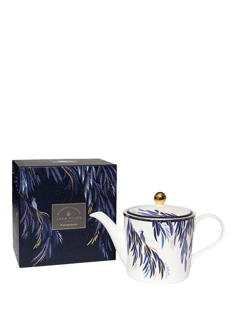 Sara Miller fine china teapot 1.2L with 22-carat gold - British product
