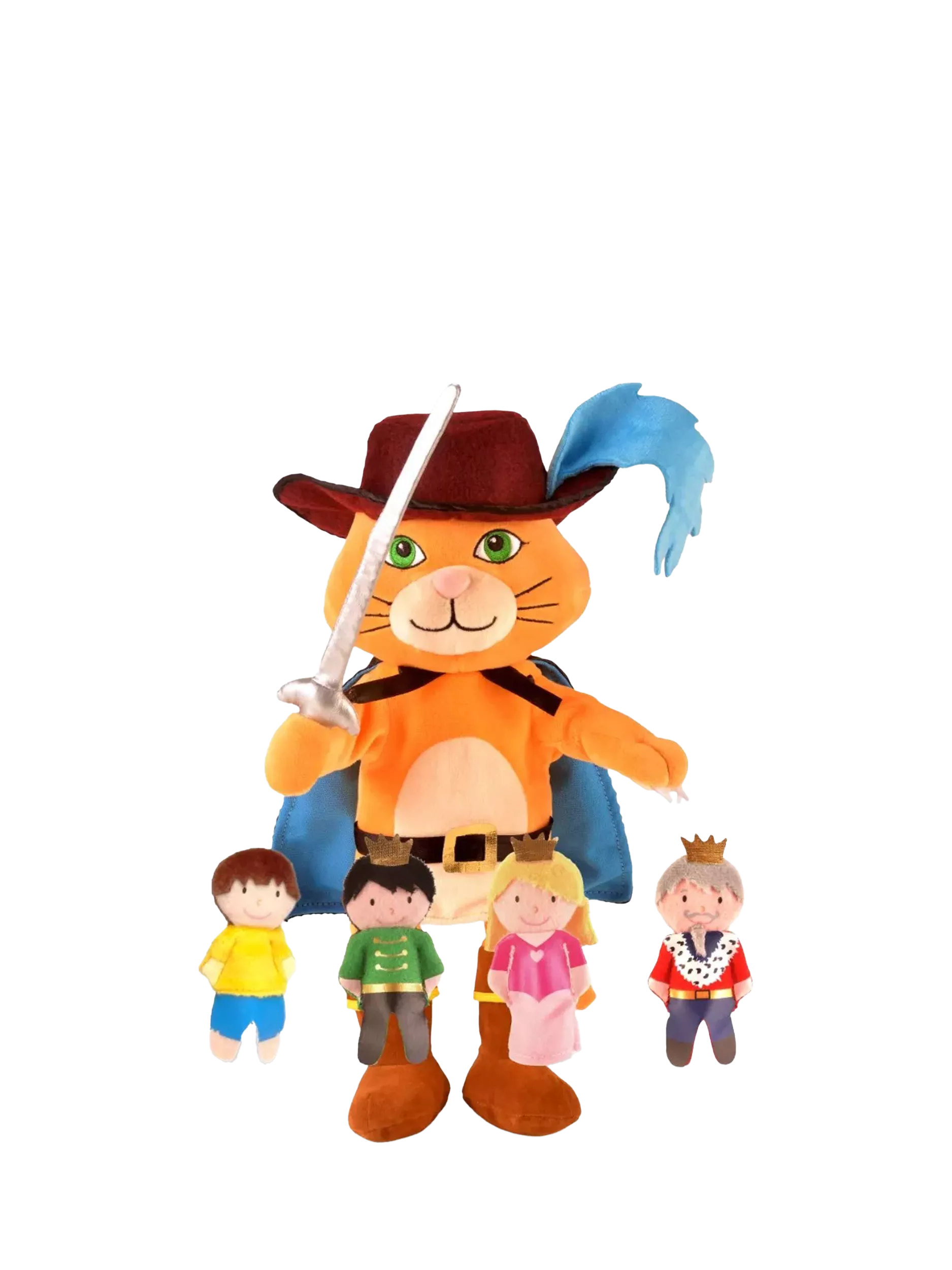 Bigjigs Toys Puss in Boots hand & finger puppet set (British brand)