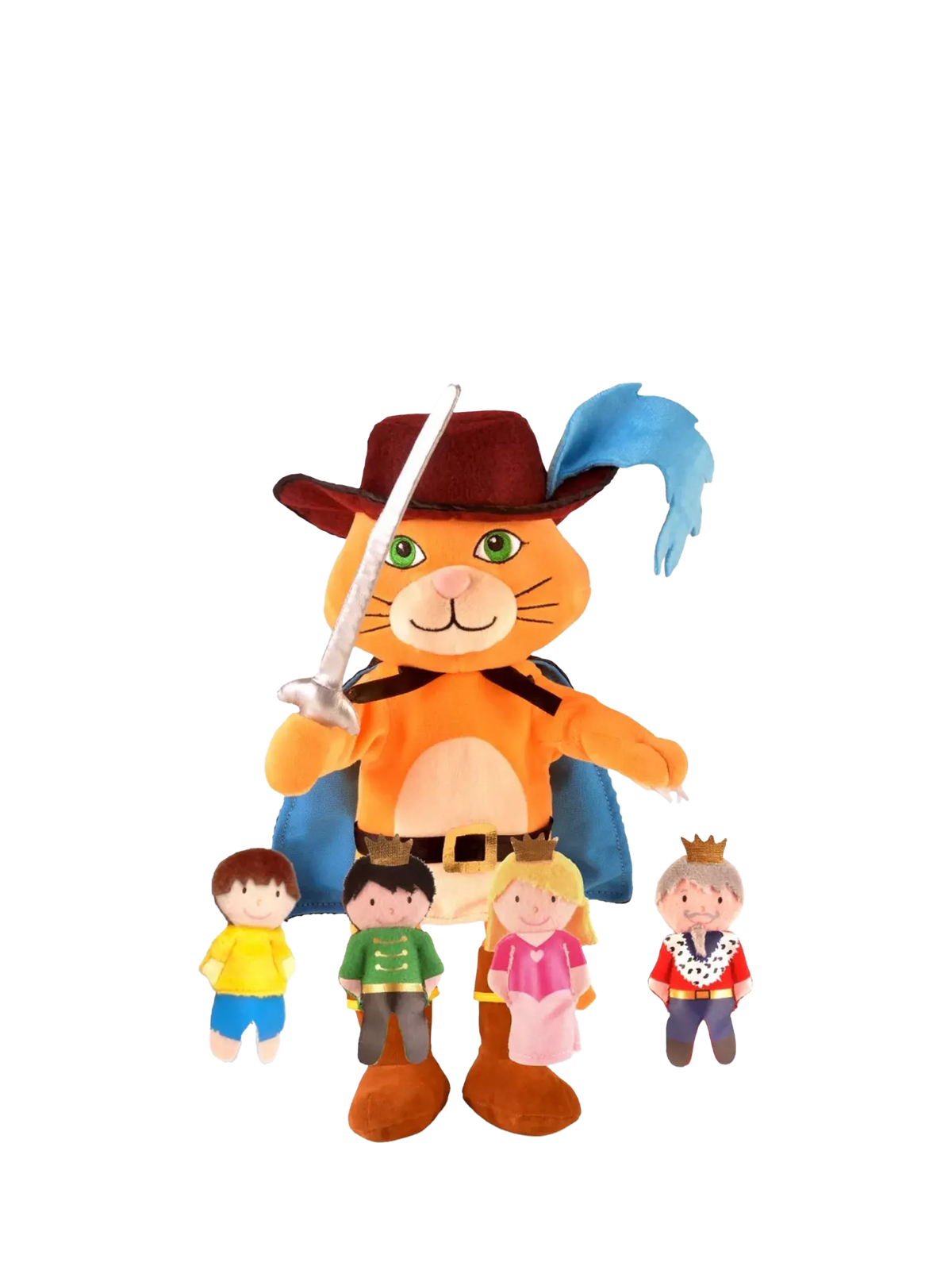 Bigjigs Toys Puss in Boots hand & finger puppet set (British brand)