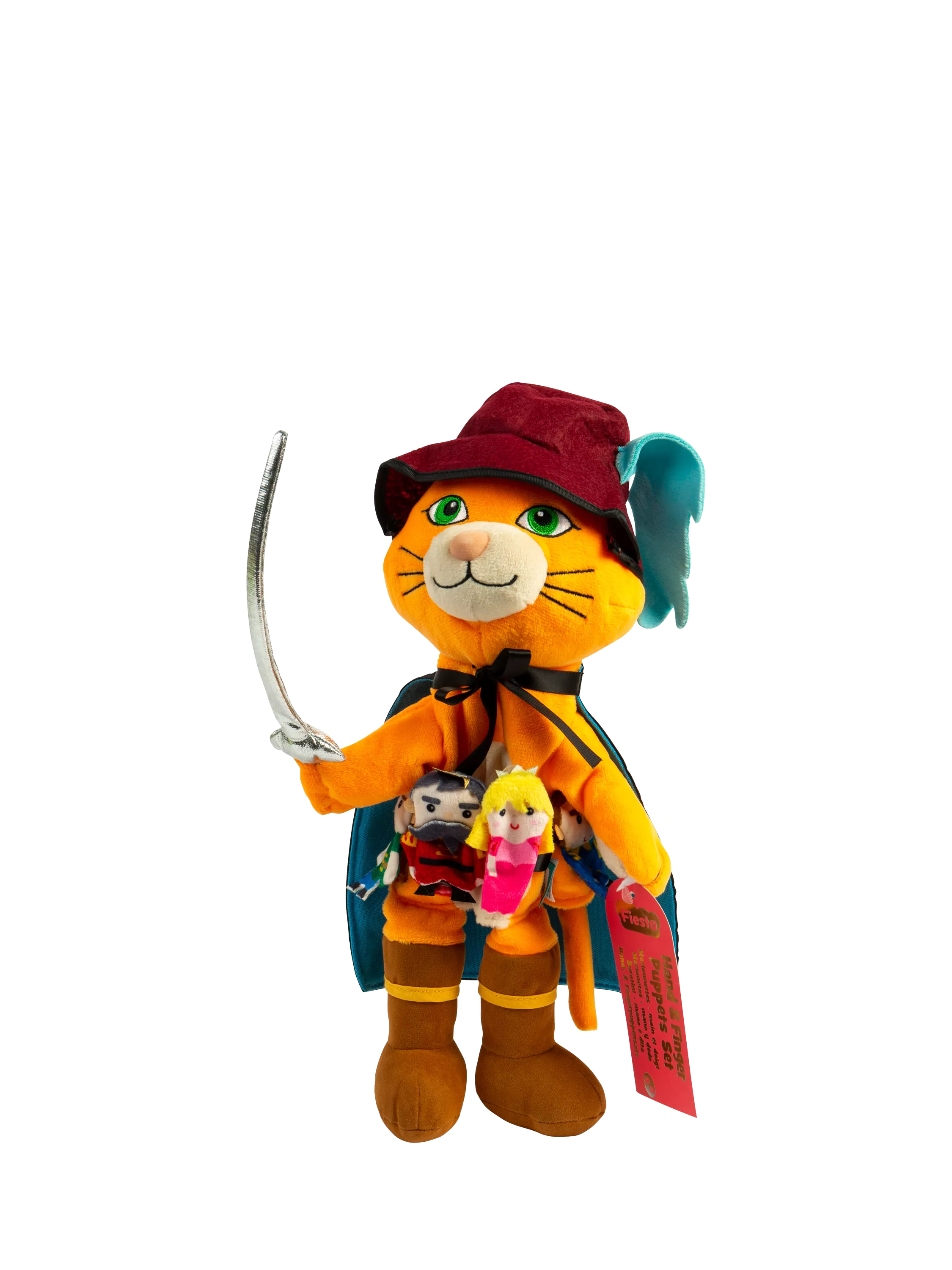 Bigjigs Toys Puss in Boots hand & finger puppet set (British brand)