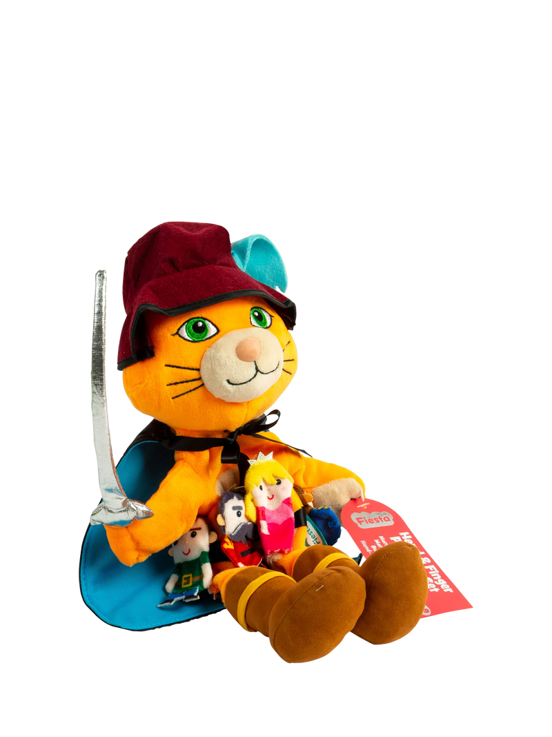 Bigjigs Toys Puss in Boots hand & finger puppet set (British brand)