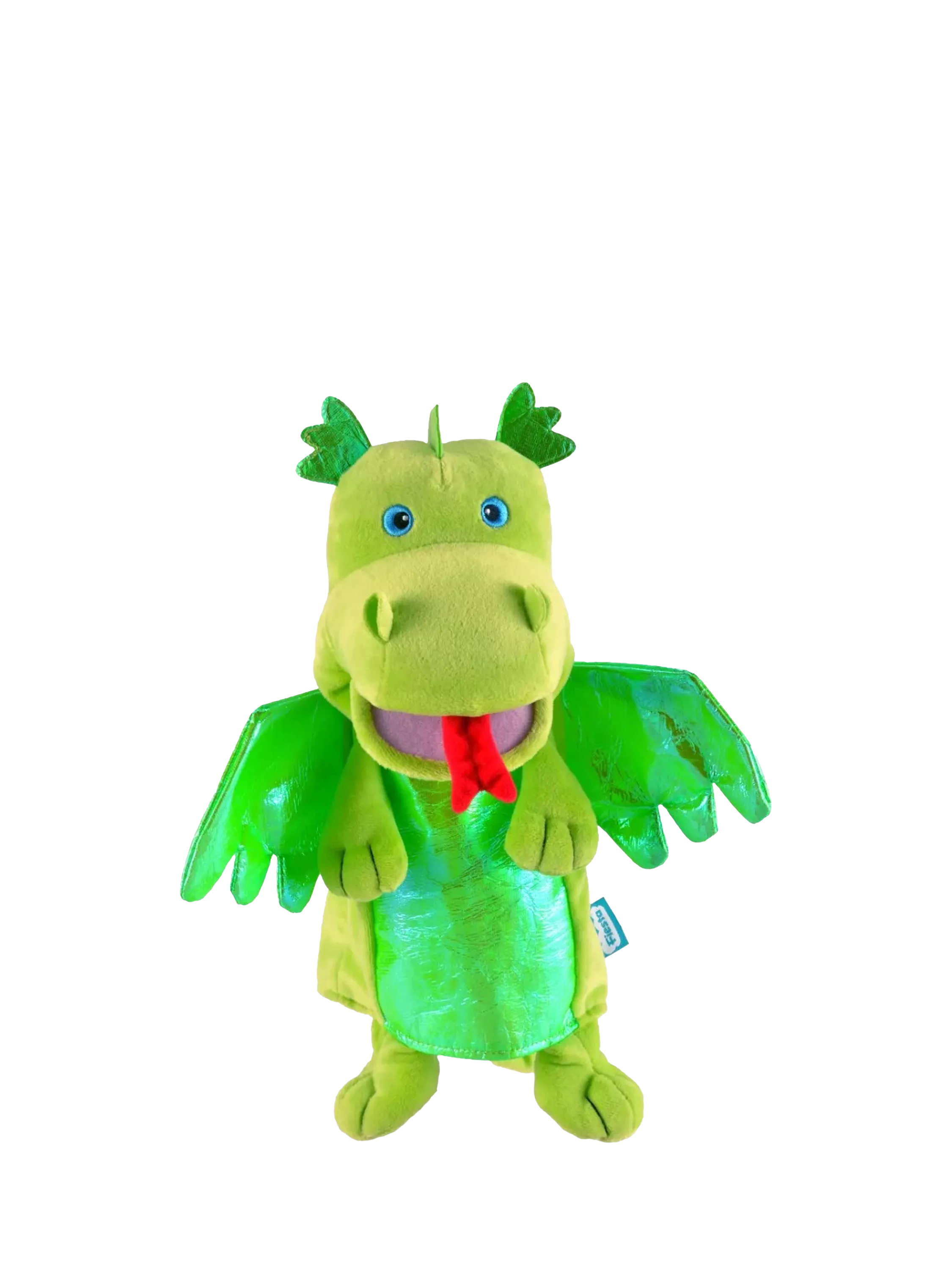 Bigjigs Toys green dragon hand puppet (British brand)