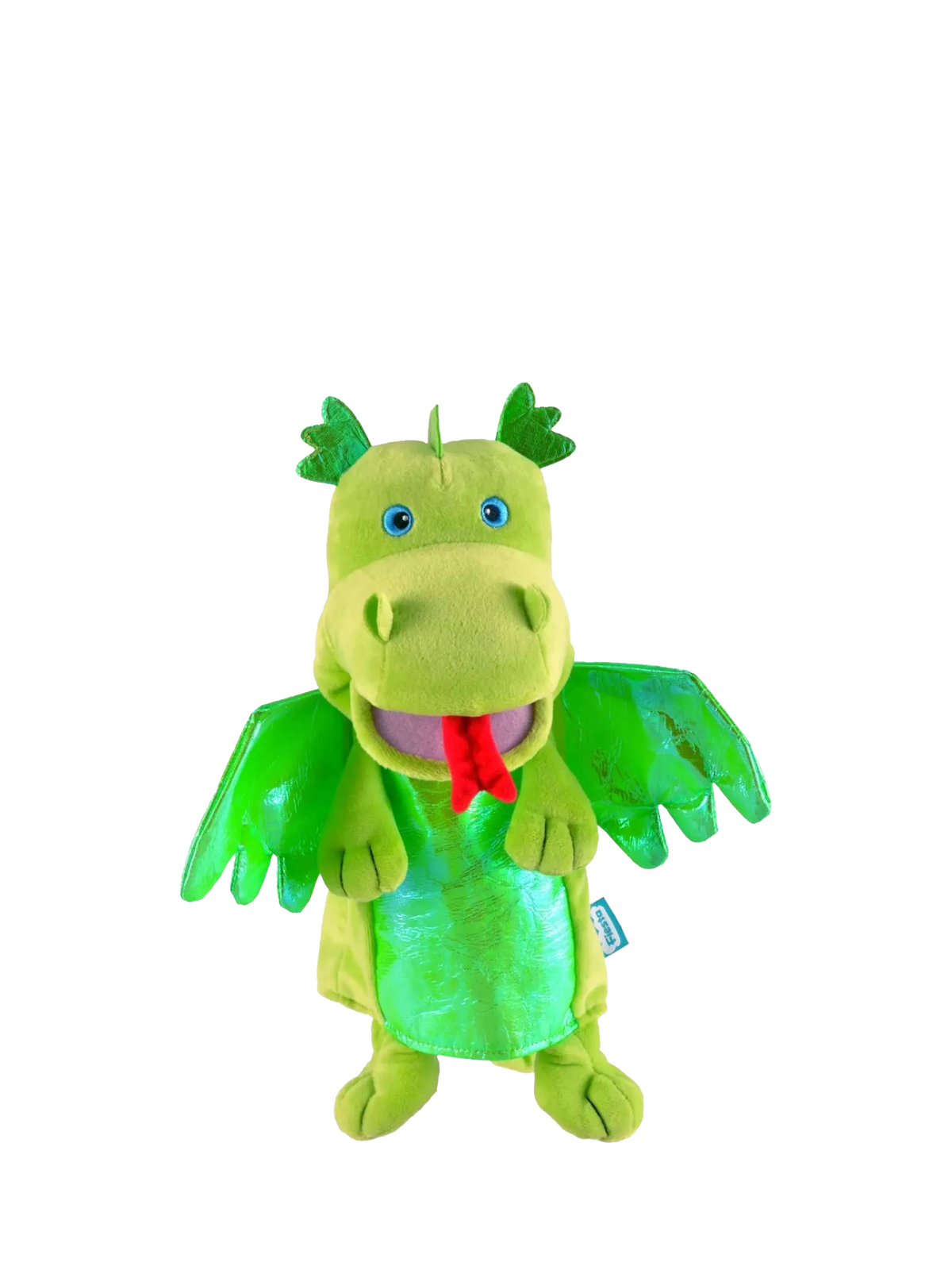 Bigjigs Toys green dragon hand puppet (British brand)