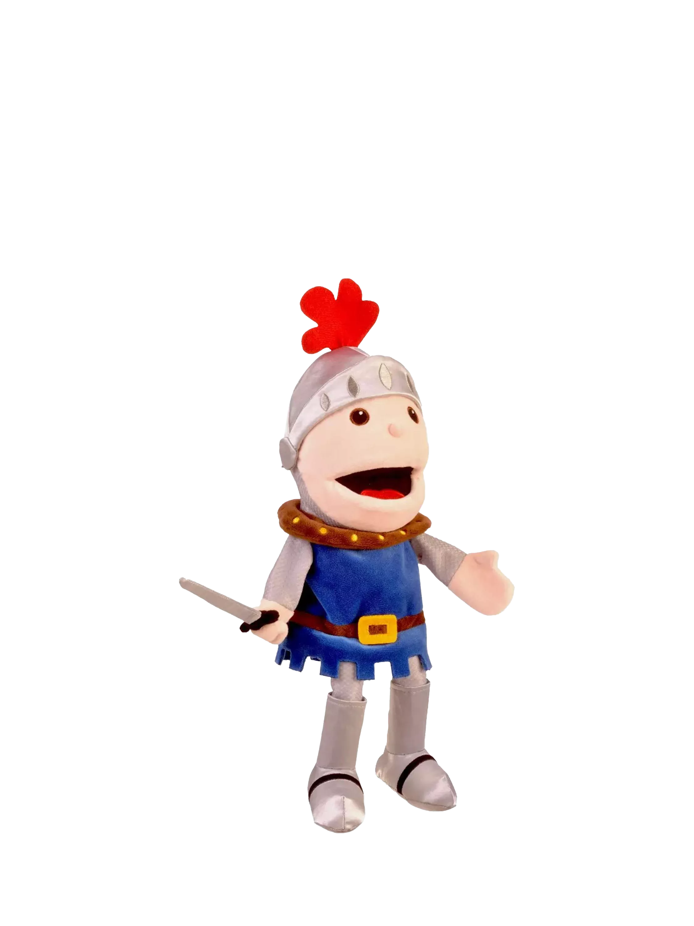 Bigjigs Toys knight hand puppet with moving mouth, imported from the UK