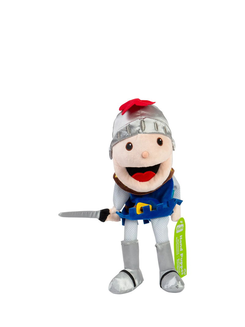 Bigjigs Toys knight hand puppet with moving mouth, imported from the UK