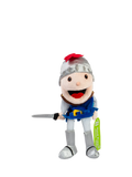 Bigjigs Toys knight hand puppet with moving mouth, imported from the UK
