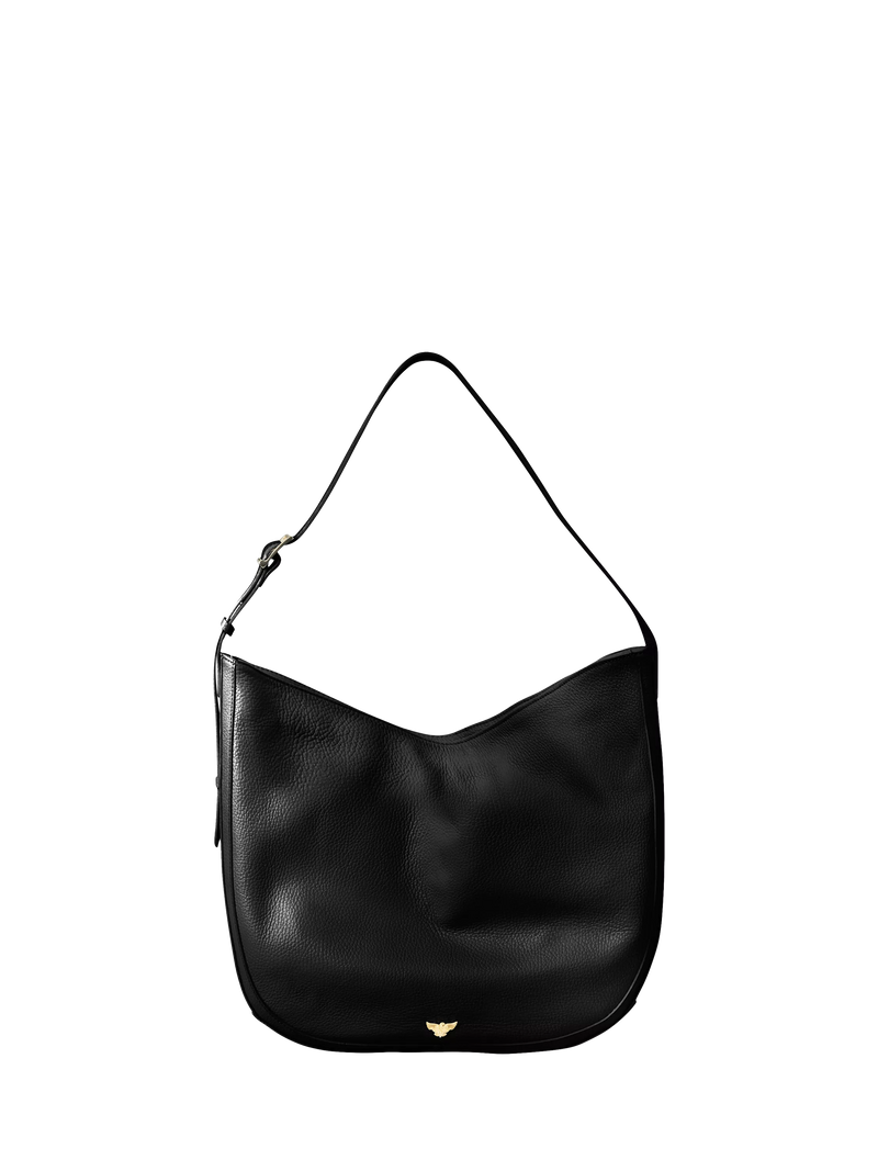 Apatchy London Emma Leather Shoulder Bag, Black
