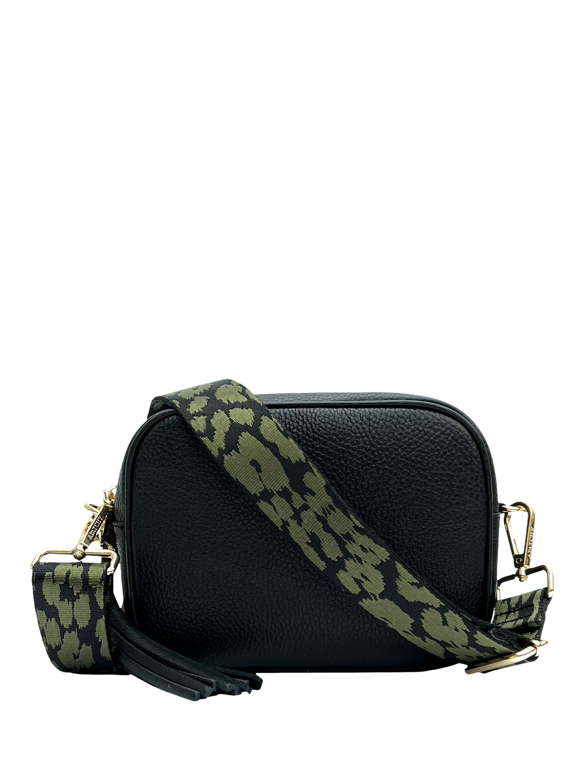 Apatchy London leather crossbody bag with gold hardware (British brand)