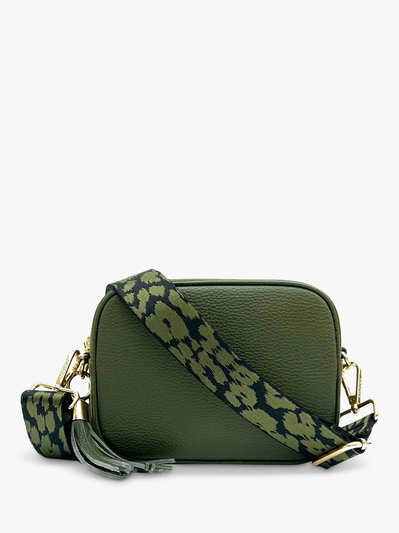 Apatchy London leather crossbody bag with gold hardware (British brand)