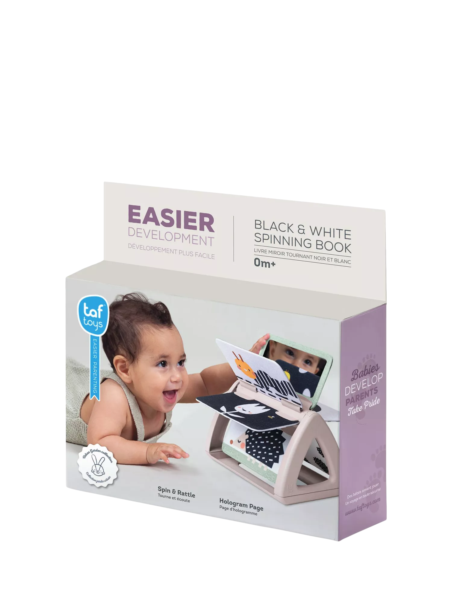 Taf Toys black and white spinning book for babies - British product