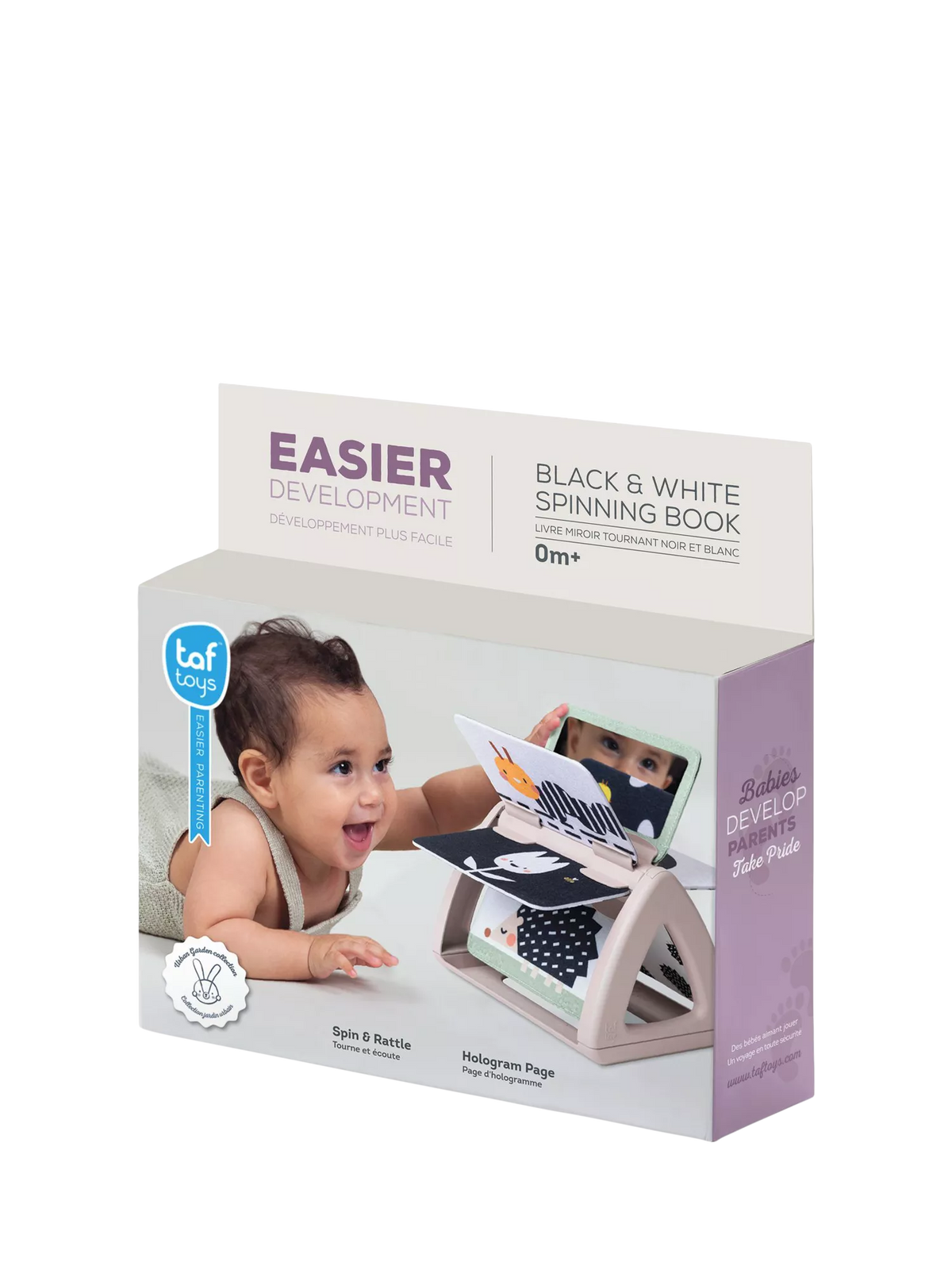 Taf Toys black and white spinning book for babies - British product