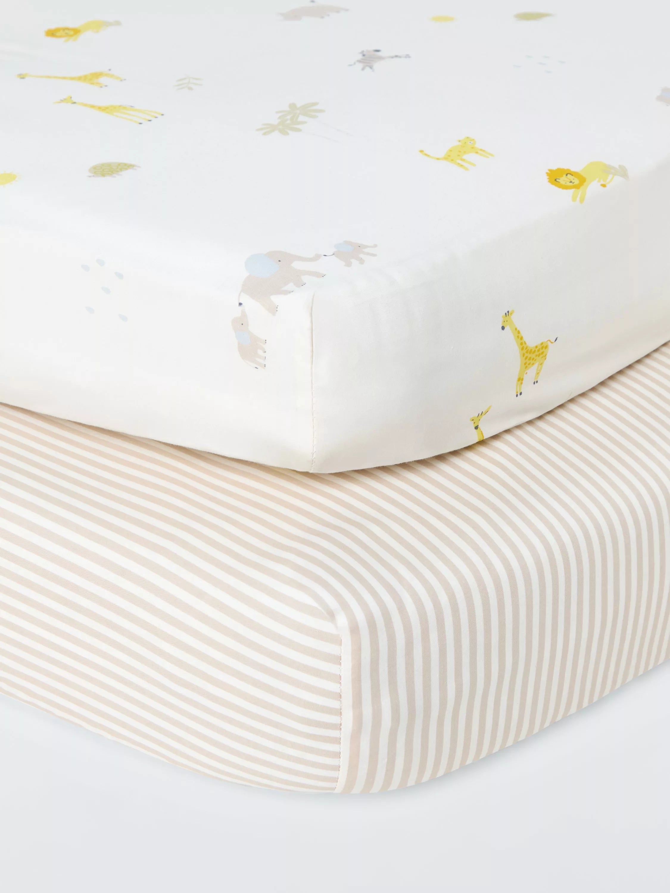 John Lewis Safari fitted cot sheets 60x120cm - British product