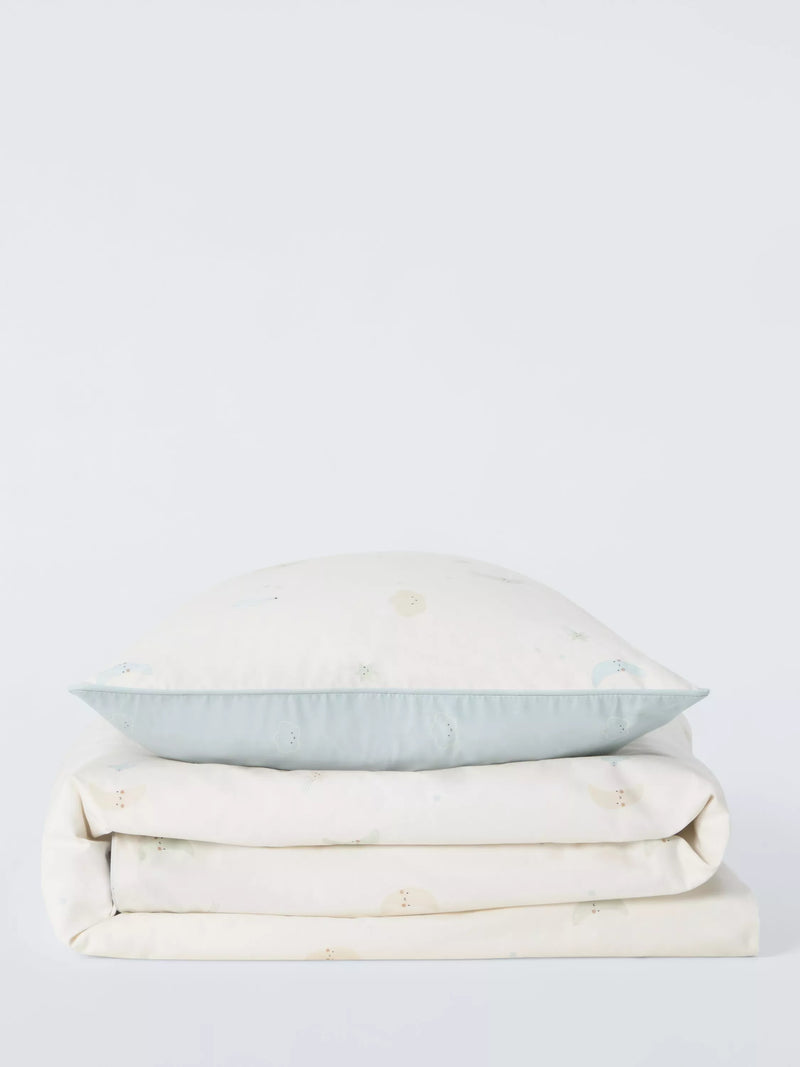 John Lewis reversible cot duvet cover set in natural, UK version